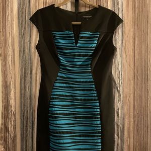 Black and teal dress